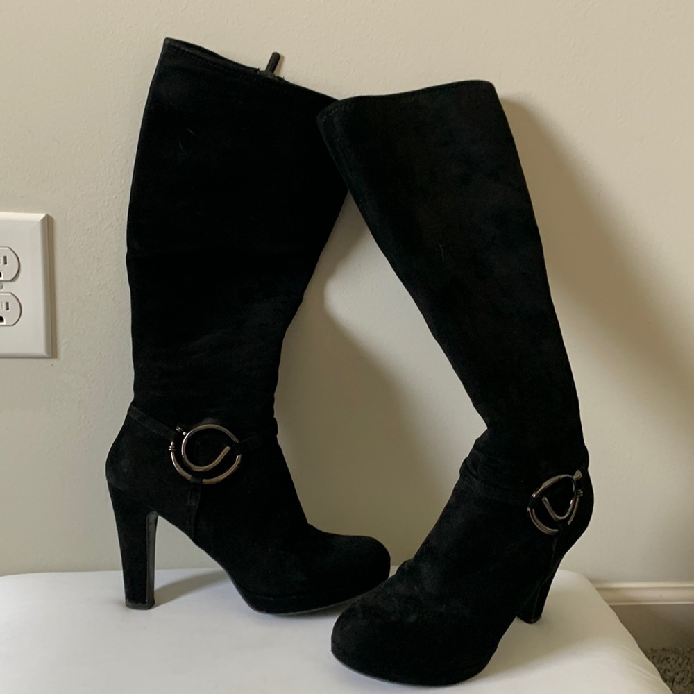 Black faux suede Boots Sz8